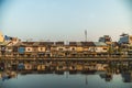 Old houses in Ben Binh Dong, Sai Gon. a little Hoi An ancient town at dusk in Ho Chi Minh city Royalty Free Stock Photo